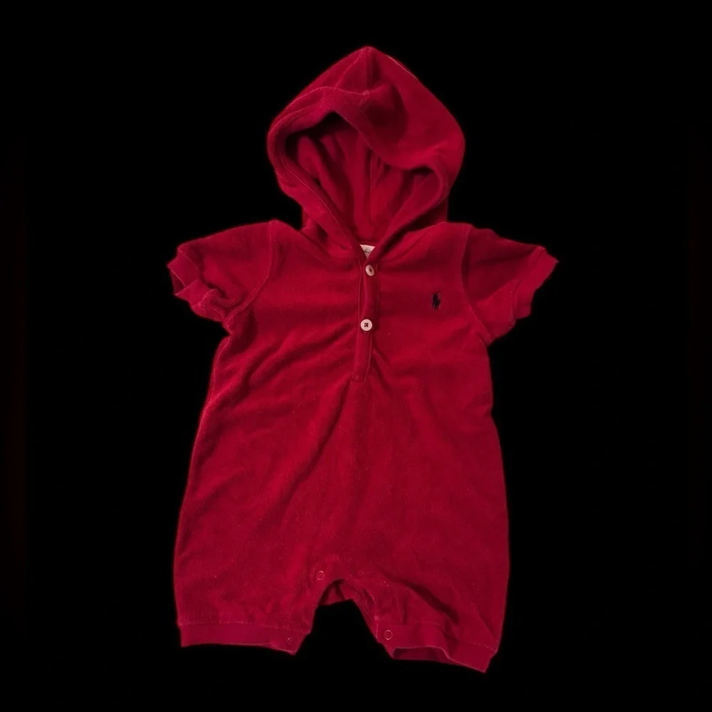 Polo Ralph Lauren Striped Hooded Romper 12 months k159